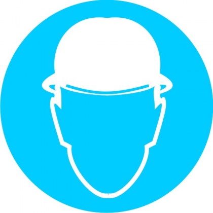 Знак предписывающий М02 Работать в защитной каске (шлеме)