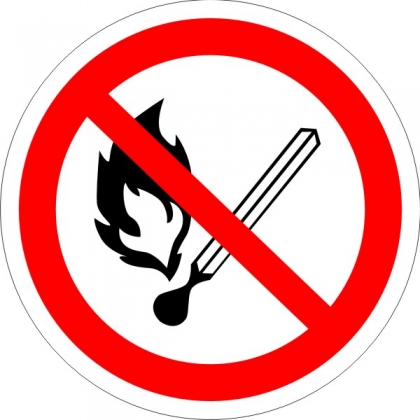 Знак Р02 Запрещается пользоваться открытым огнем и курить